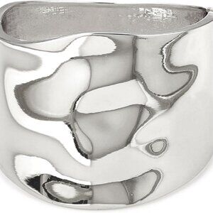 Silver Geometric Bangle Bracelets for Women, 2.36-inch Diameter, Hinged Cuff, Tr